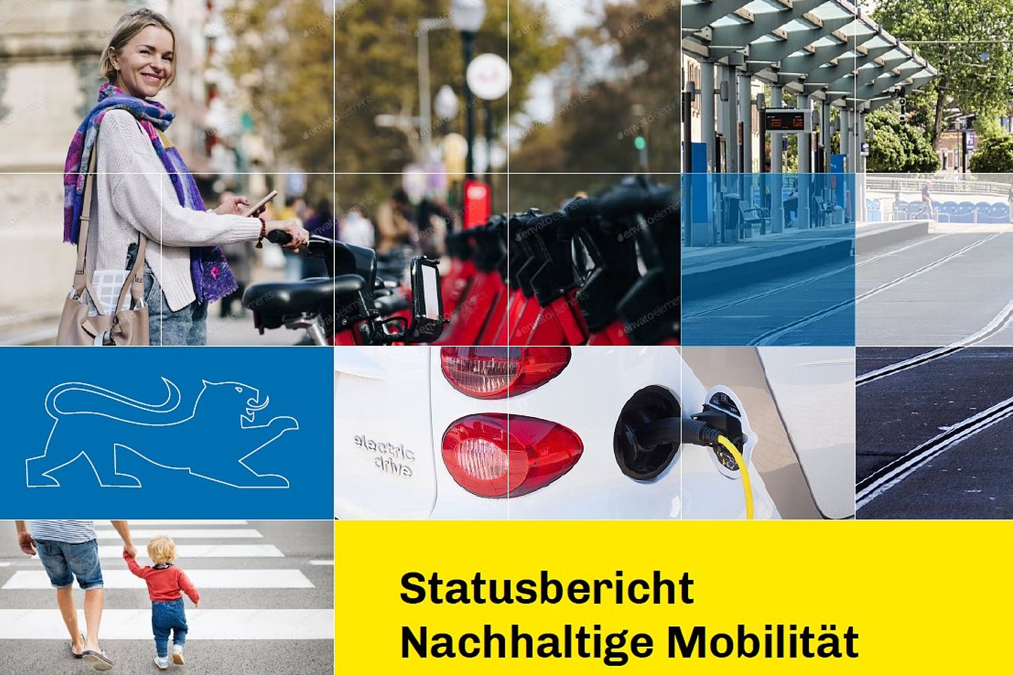 Deckblatt des Statusberichts nachhaltige Mobilität mit Beispielen nachhaltiger Mobilität