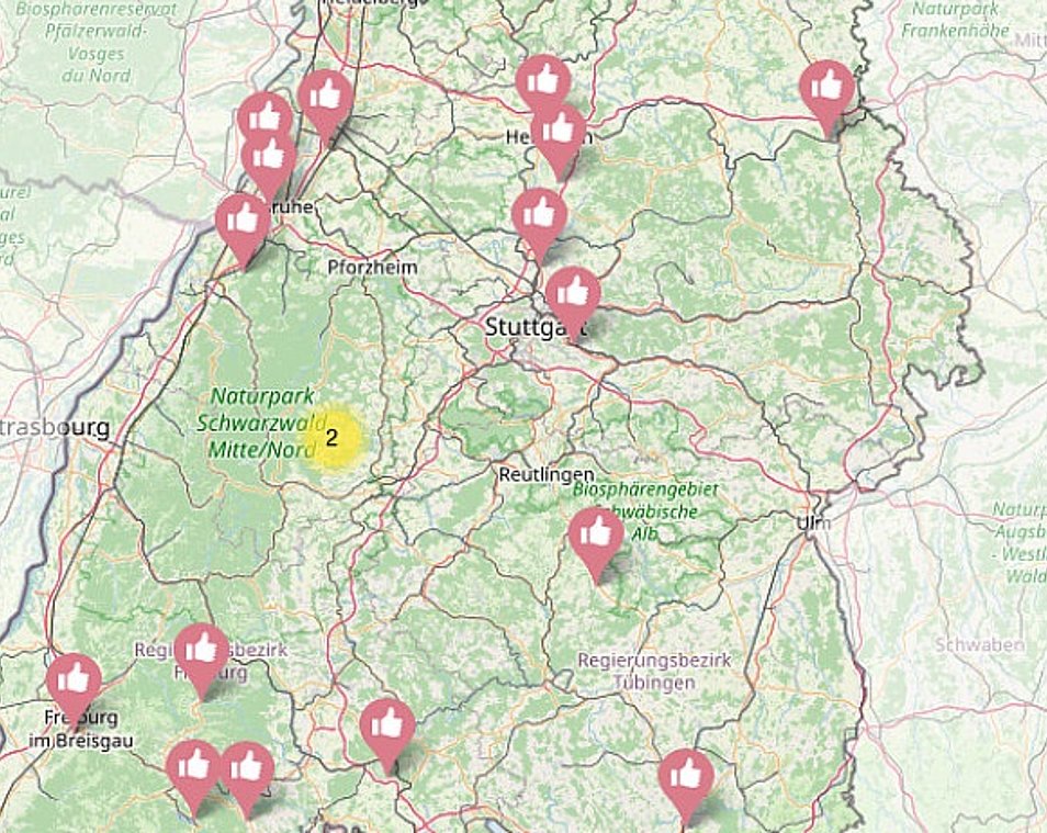 Grafik Karte Baden-Württemberg