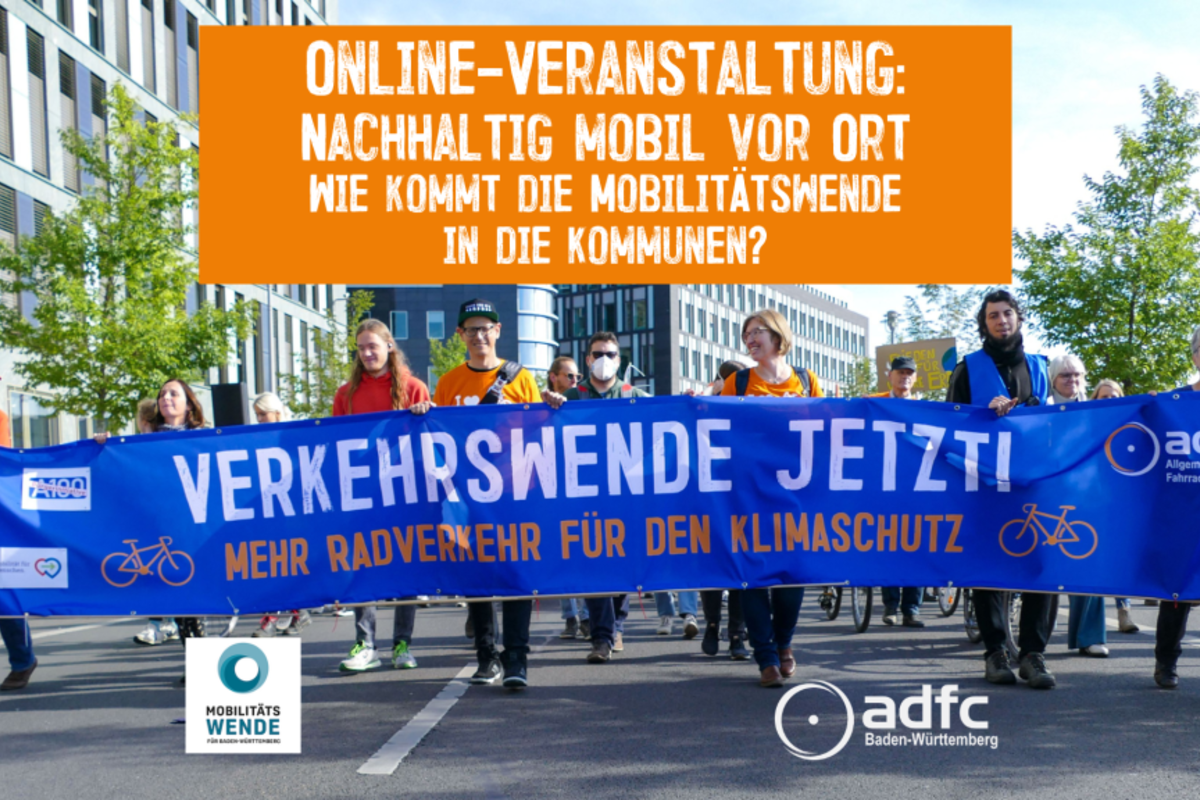 Demonstration mit Plakat zur Mobilitätswende