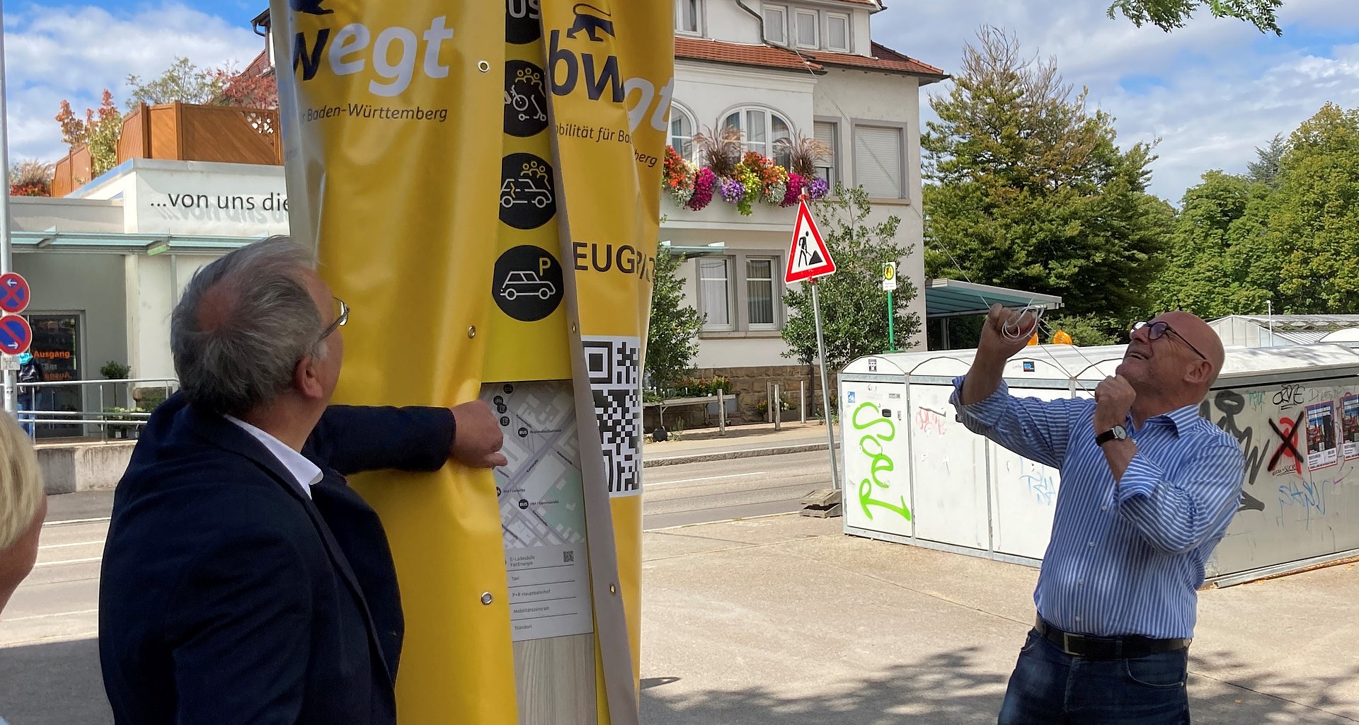 Einweihung der Mobilitätssäulen Reutlingen durch Gerhard Lude