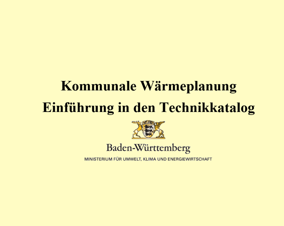 Deckblatt der Einführung des Technikkatalogs