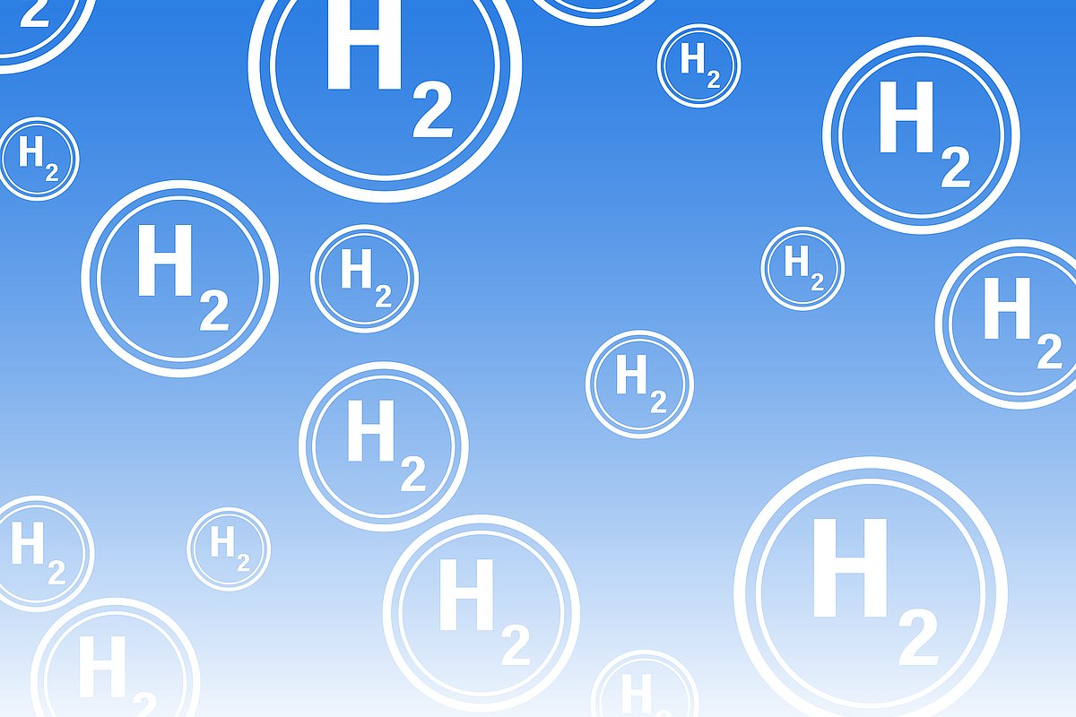 Zeichen H2 für Wasserstoff