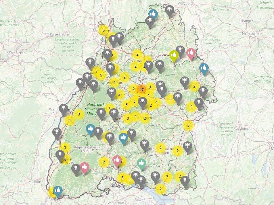 Jetzt online: Interaktive Karte "Klimaschutzland Baden-Württemberg"