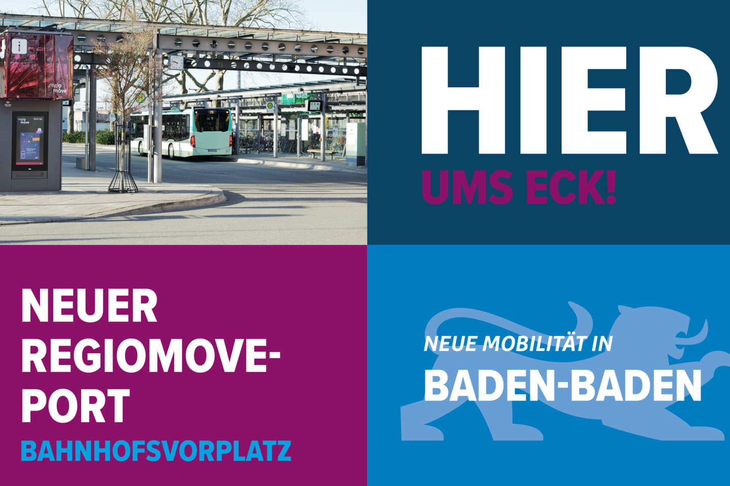 Postkarte mit Bild und Hinweis zum neuen Regiomove-Port