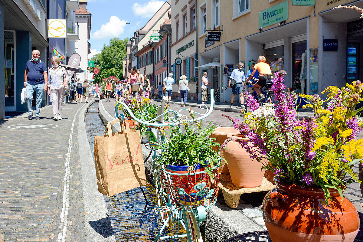 Blumen in Fußgängerzone