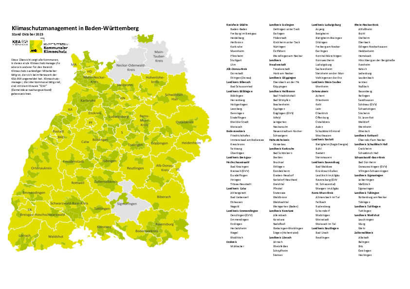 Link zu einer PDF-Karte der Kommunen mit Klimaschutzmanagement in Baden-Württemberg