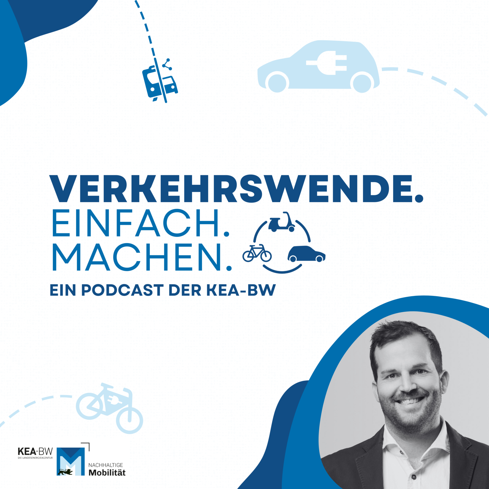 Das Cover des Podcasts "Verkehrswende. Einfach. Machen." der KEA-Bw.