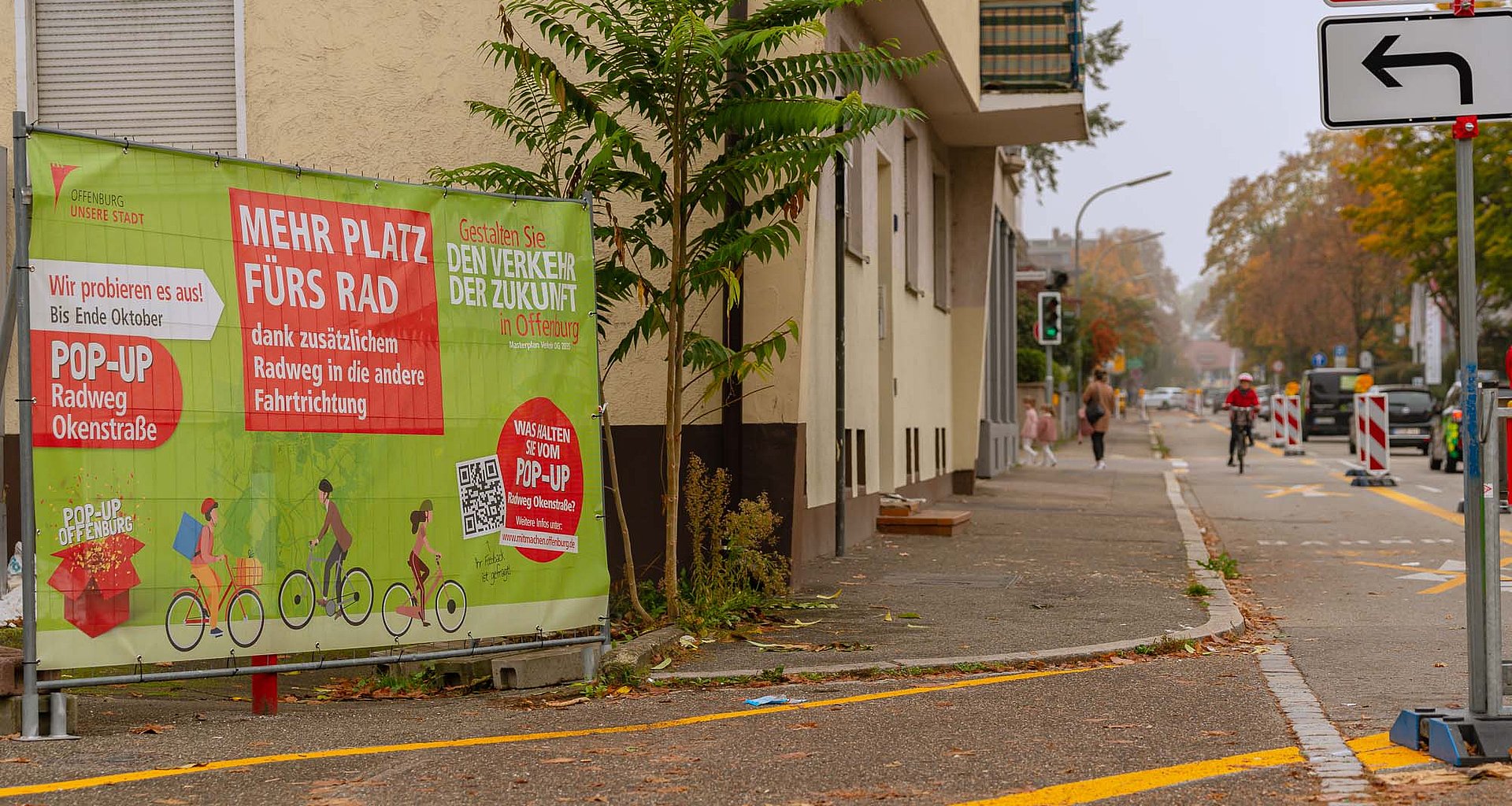 Schild "Pop Up Radweg"