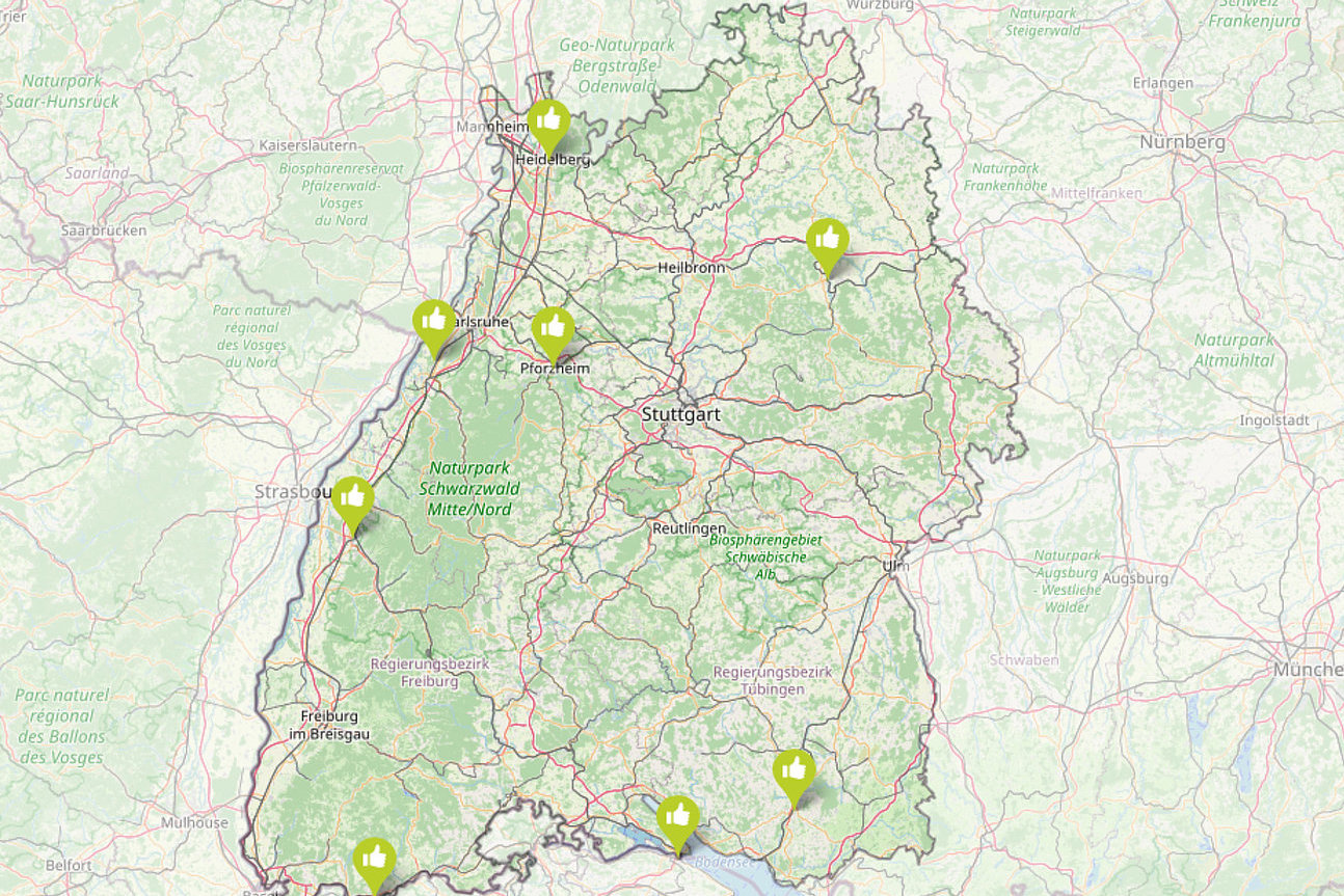 Landkarte Baden-Württemberg
