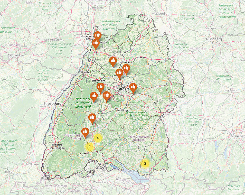Landkarte Baden-Württemberg