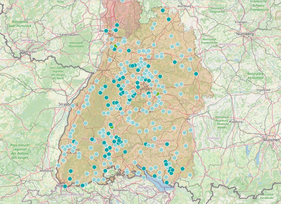 Link zur komems Website mit einer interaktiven Deutschalndkarte aller teilnehmender Kommunen